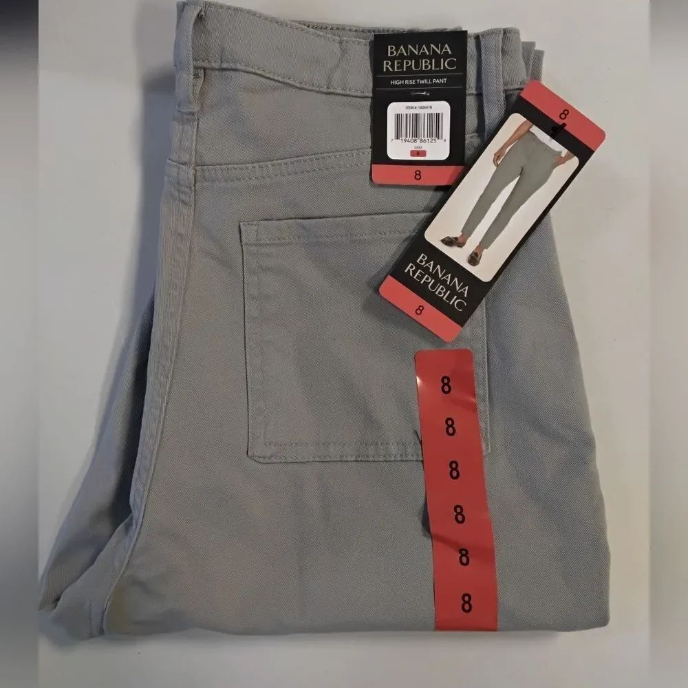 Banana Republic High Rise Twill Pant - Gray